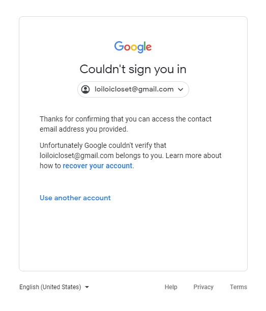 Unable To Sign In To My Account Google Cannot Verify It Belongs To Me Gmail Community