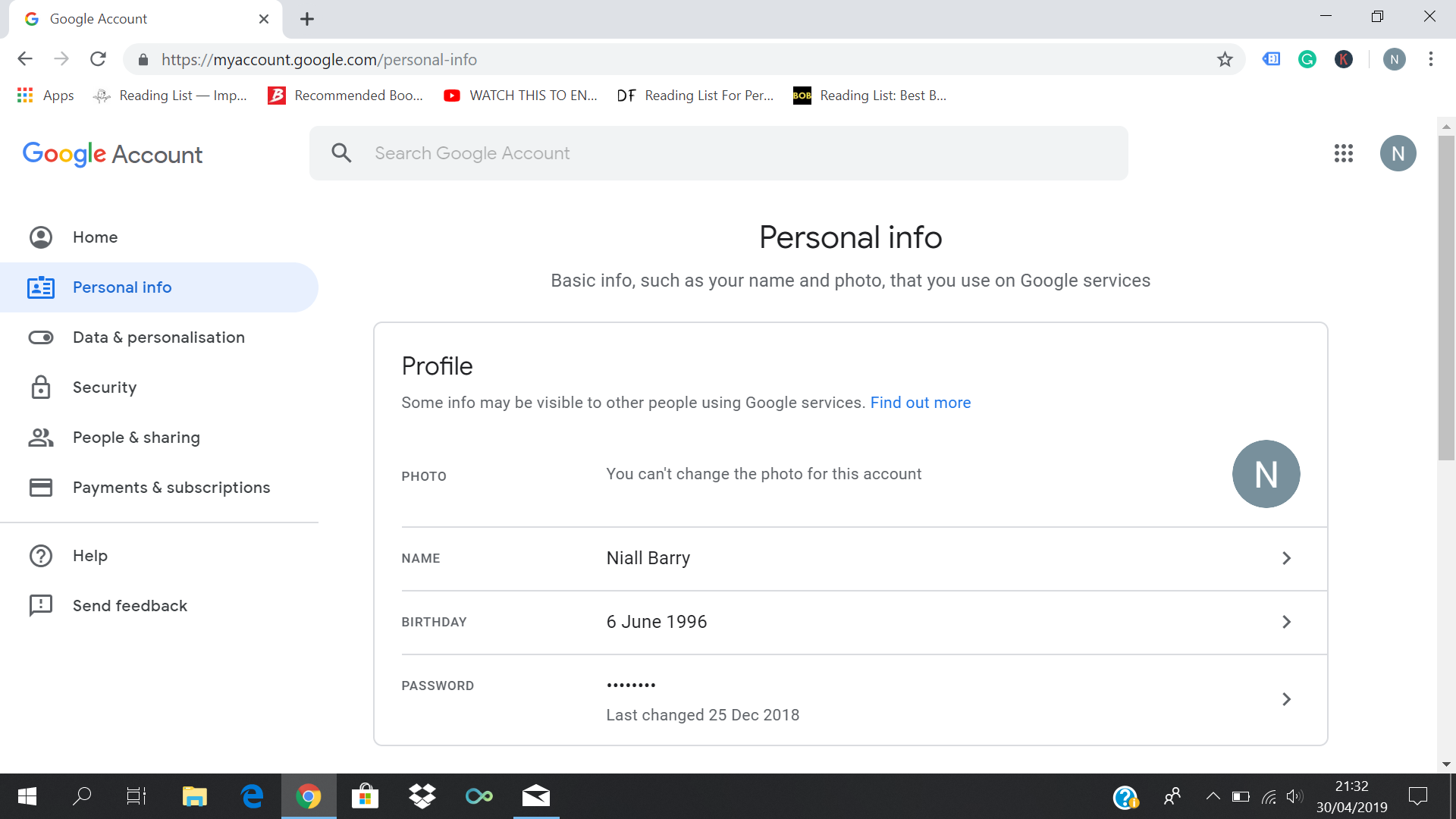 Why can't I change my profile photo? - Google Account Community