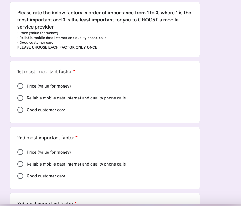 I Want To Include Multiple Choice Questions Where Users Can Only Choose A Specific Answer Only Once Google Docs Editors Community