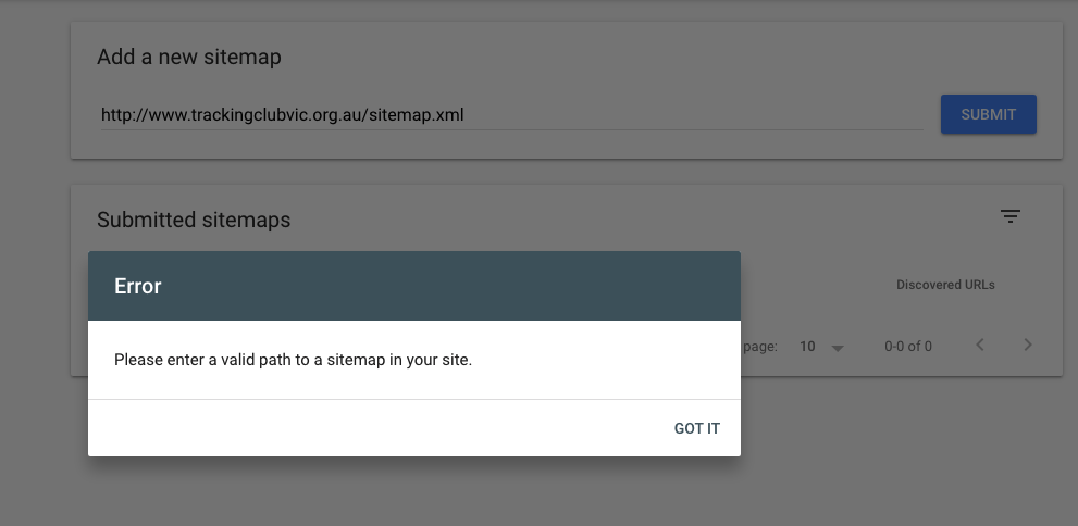 Error Please enter a valid path to a sitemap in your site - Google Search Central Community