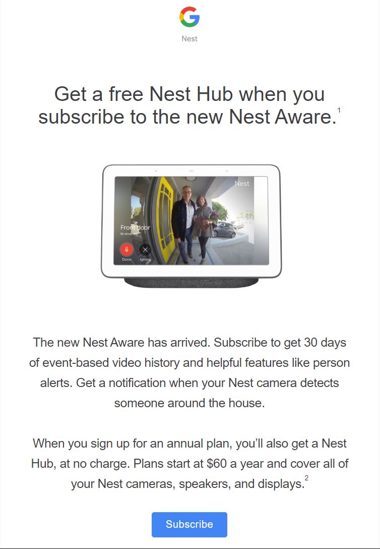 nest aware promo code