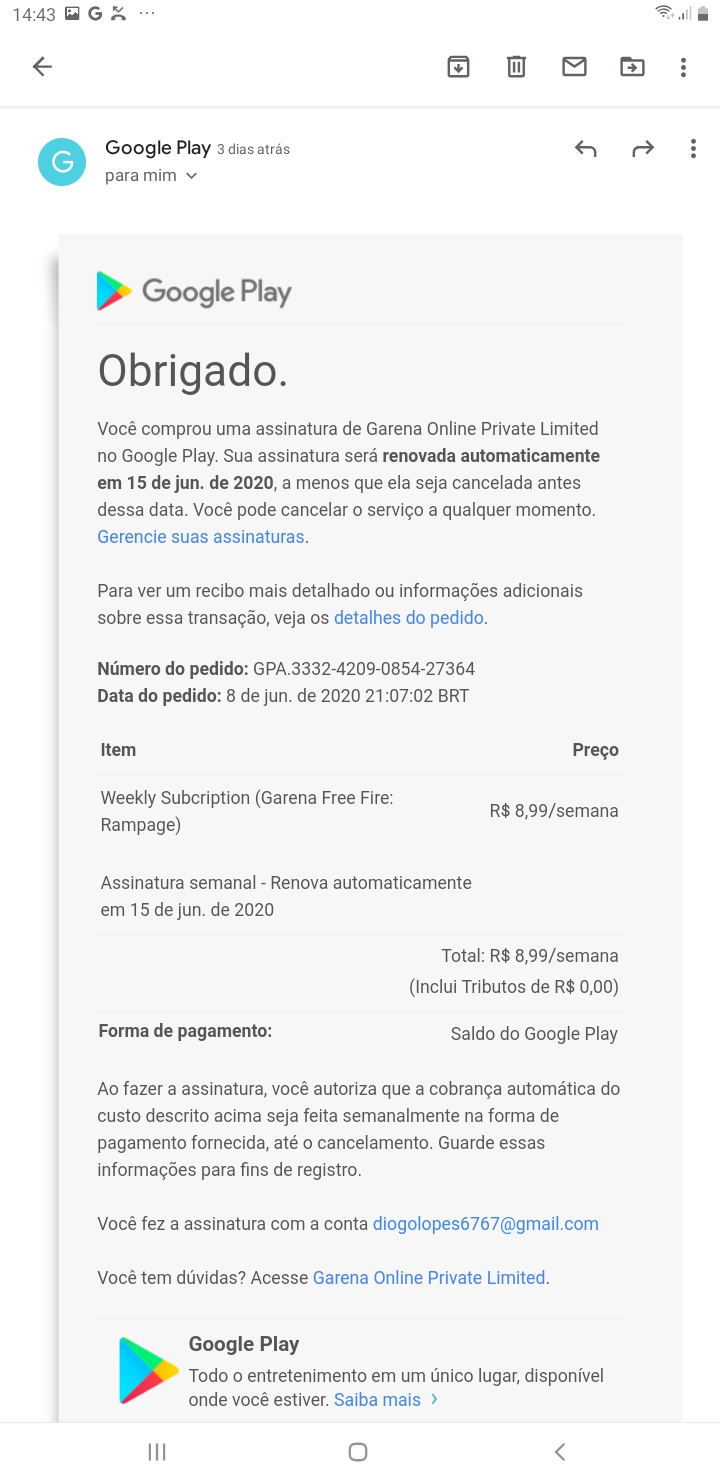 Erro na compra de diamantes ff - Comunidade Google Play