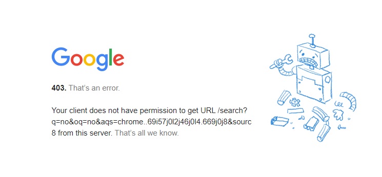 apelación cocina Deformar No me funciona el buscador de google, en chrome. me sale error 403 -  Comunidad de Google Chrome