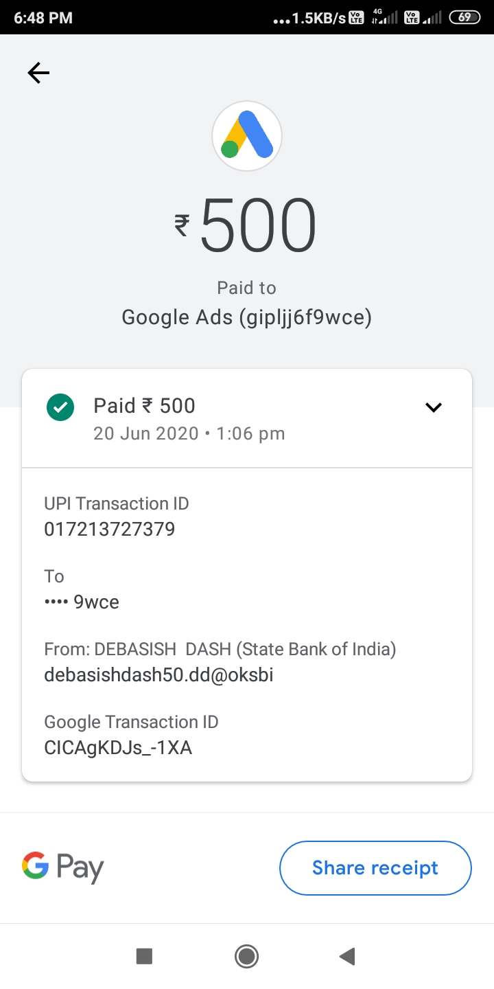 Google 2024 pay account
