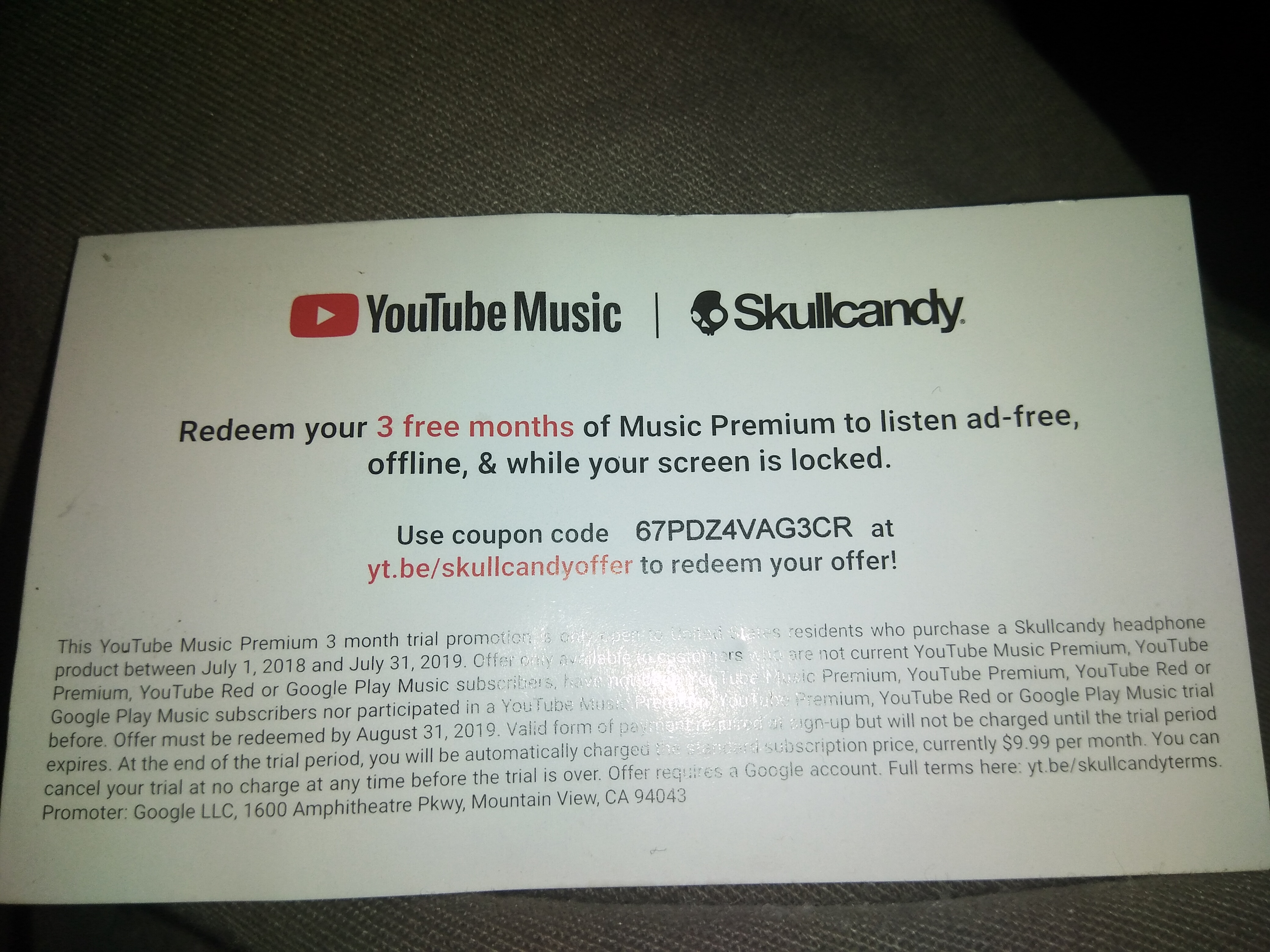 Youtube Premium Promo Code Redeem