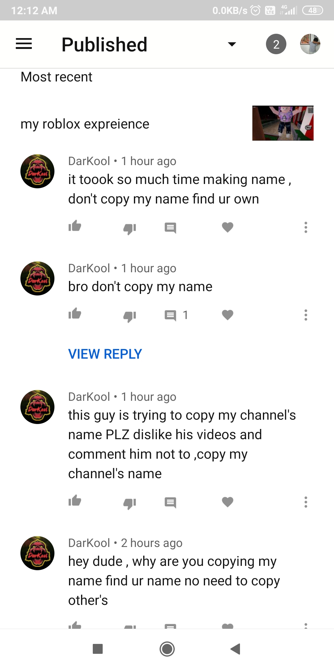 What Is Channel Name Policy One Channel Name Is Darkool And My Channel Name Is Darkool Gamer Youtube Community - good names for roblox youtube channel