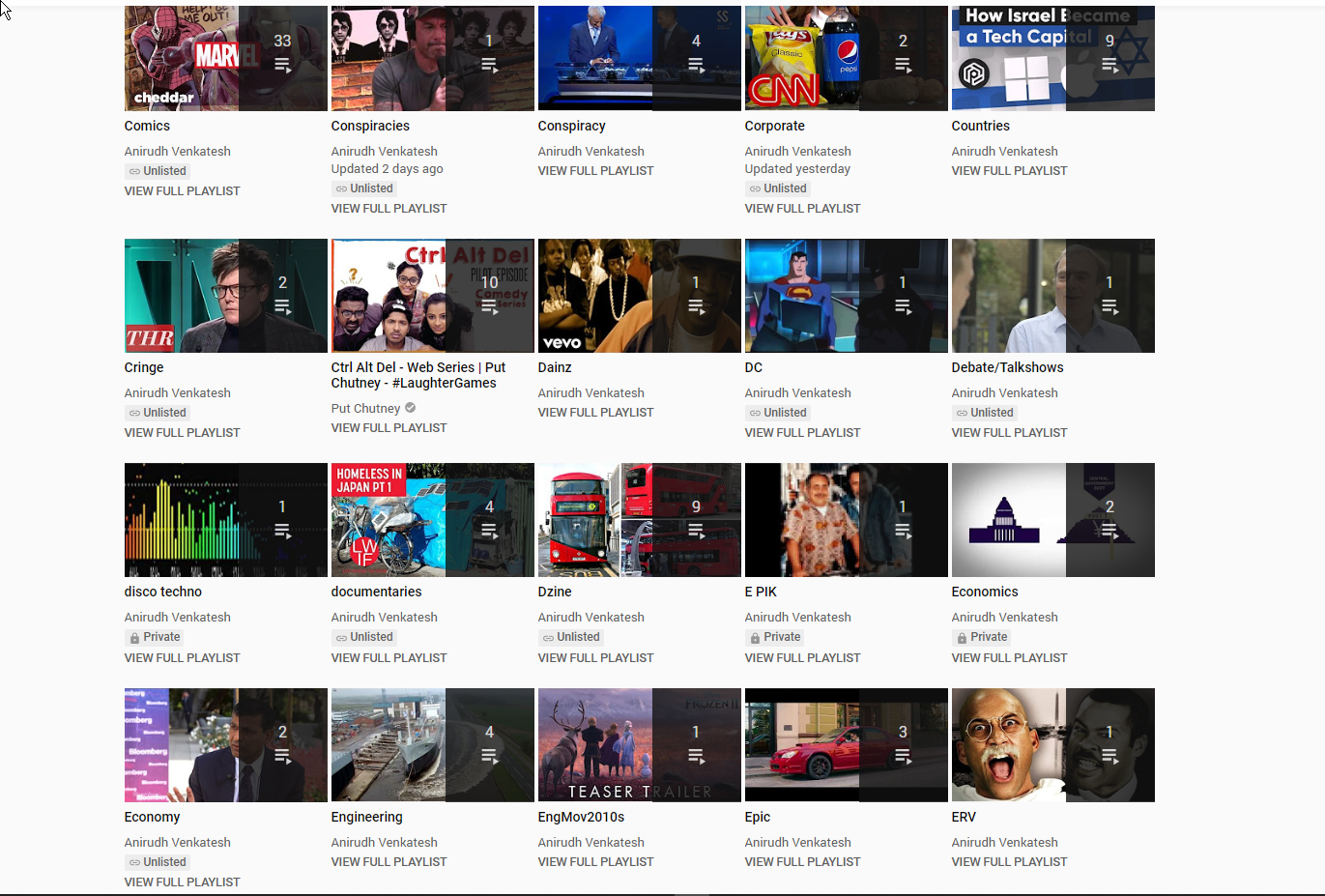 veiw the entire youtube playlist