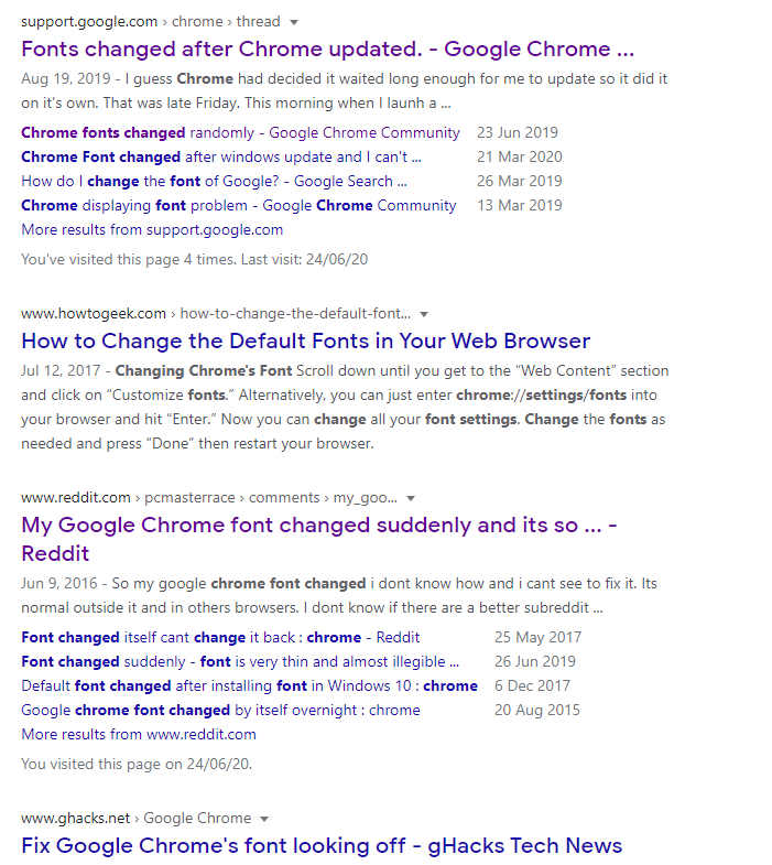 Google Search results fonts are rendering weird - Google Search Community