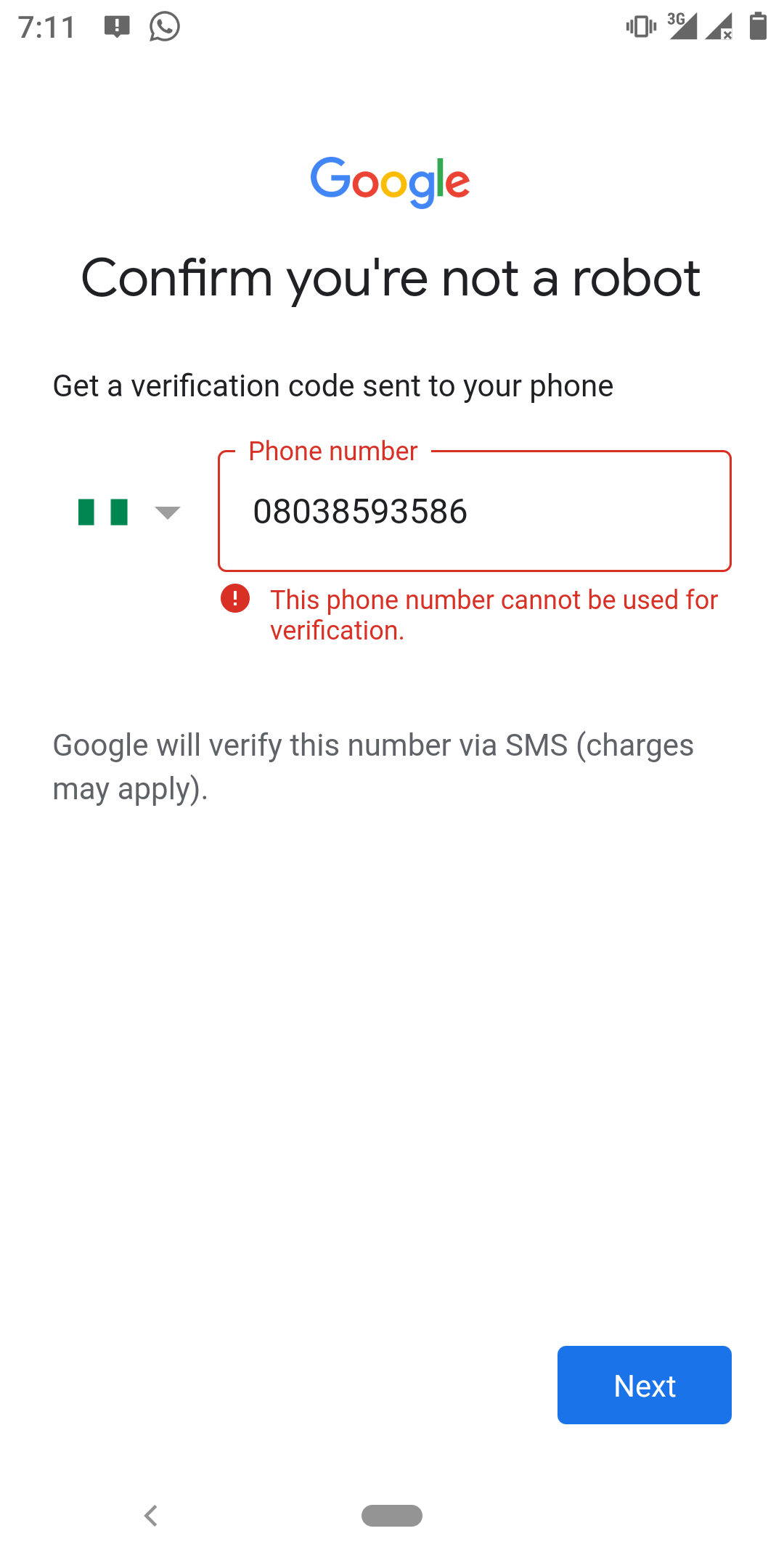 phone number with verification