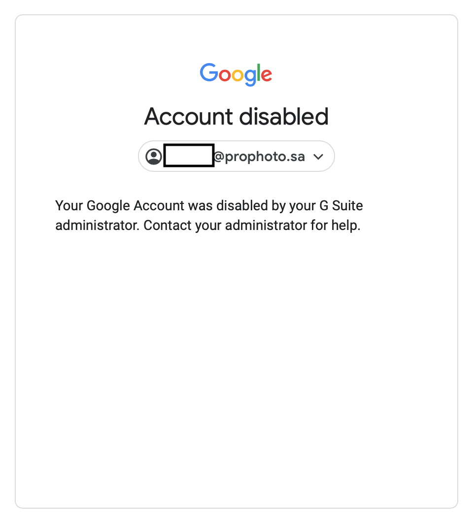 administrator your account has been disabled