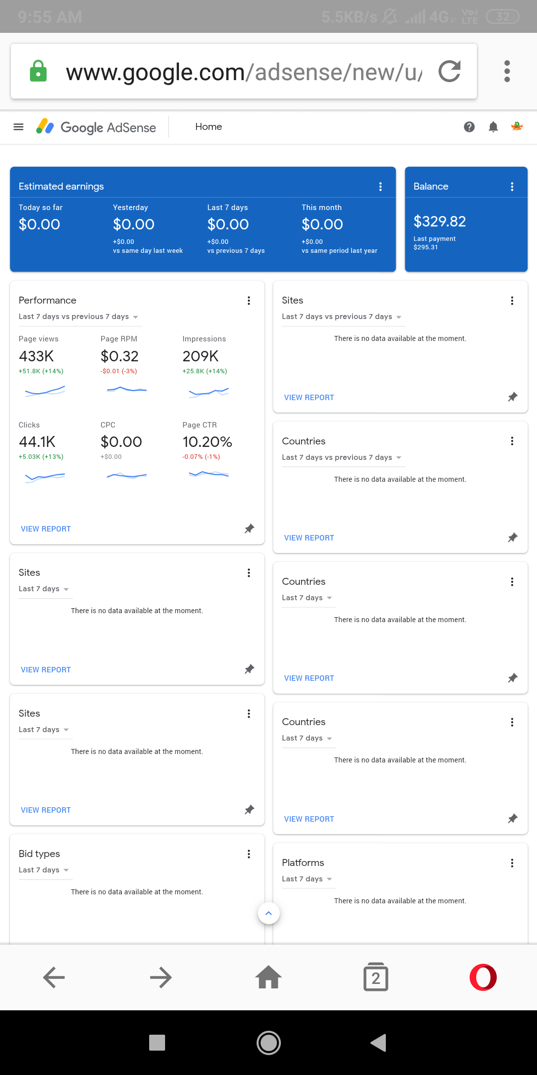 Google AdSense Screenshot