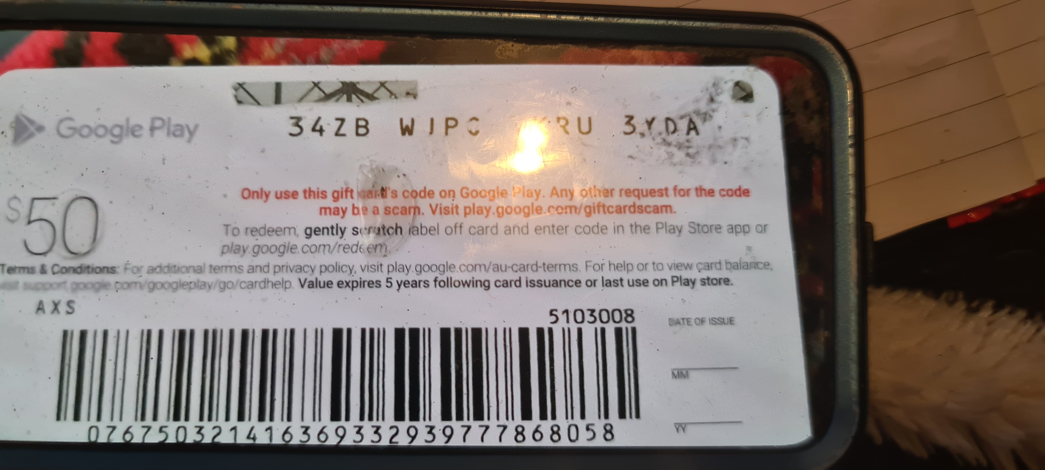 Google Play Gift Card, $50