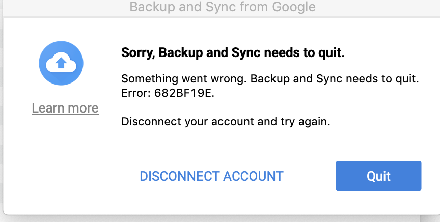 google drive upload error