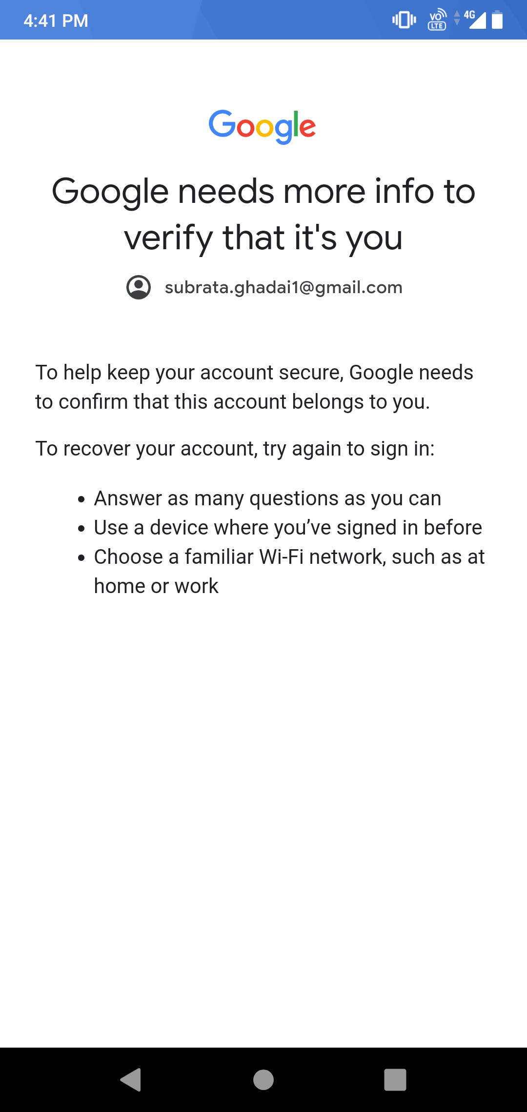 Phone Number Getting OTP But Recovery Email Address Has Been Closed