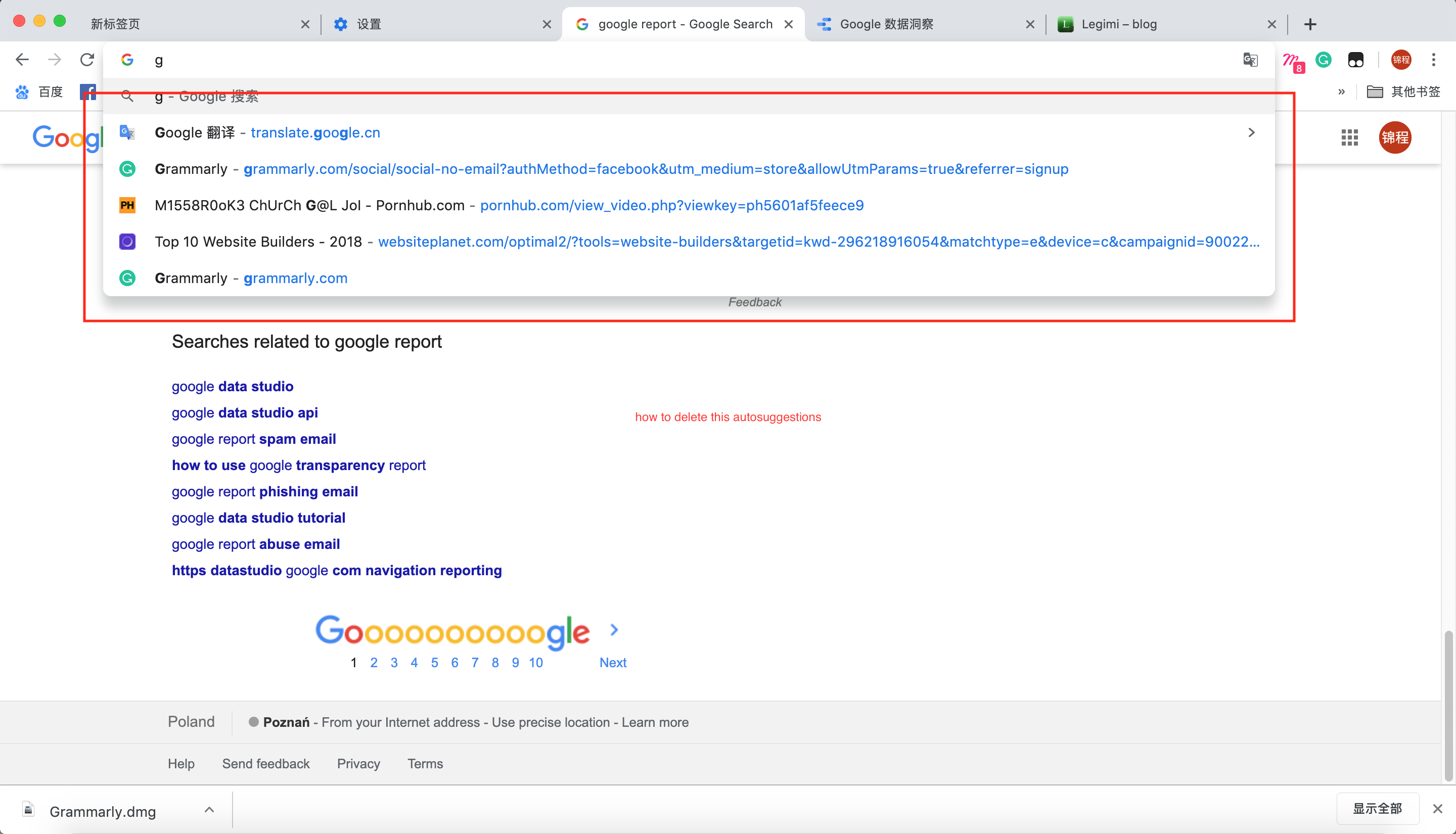 google search bar about autosuggestions - Google Chrome Community
