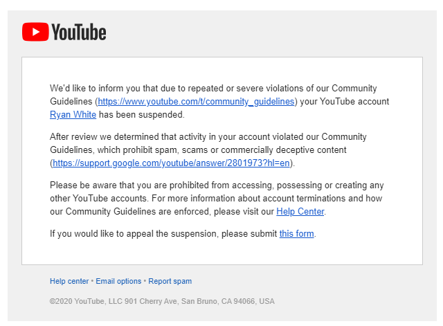 Recovering A Suspended Account After Hacking Youtube Community