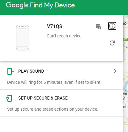 Find, Secure or erase data using Find My Device