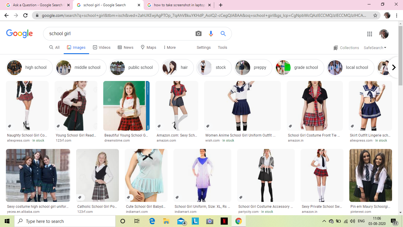 Why is google showing sexist images of young school girls? - Google Search  Community