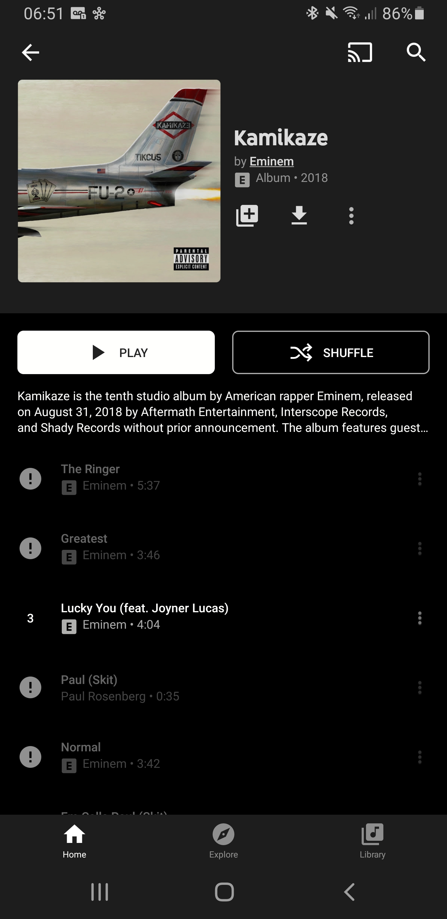 kamikaze eminem album