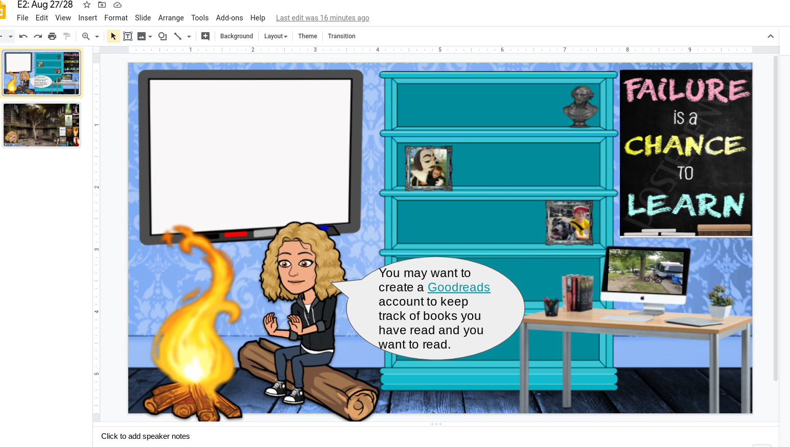 Classroom Screen Embed Slides 