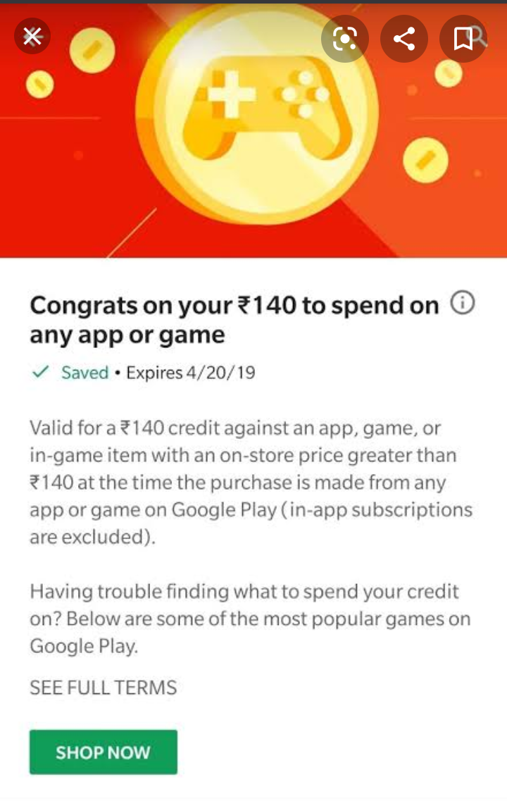 google play store book offer coupon