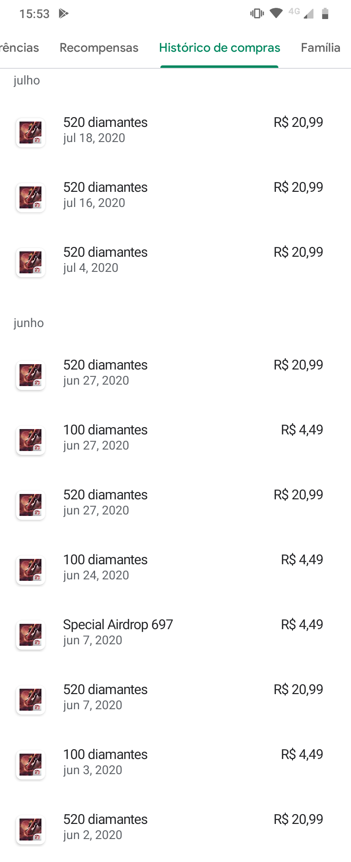 Erro na compra de diamantes ff - Comunidade Google Play