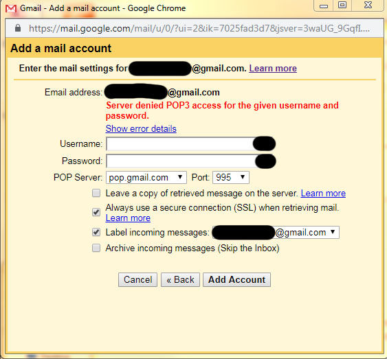 Not Working Check Mail And Importing All Mail From Gmail Account