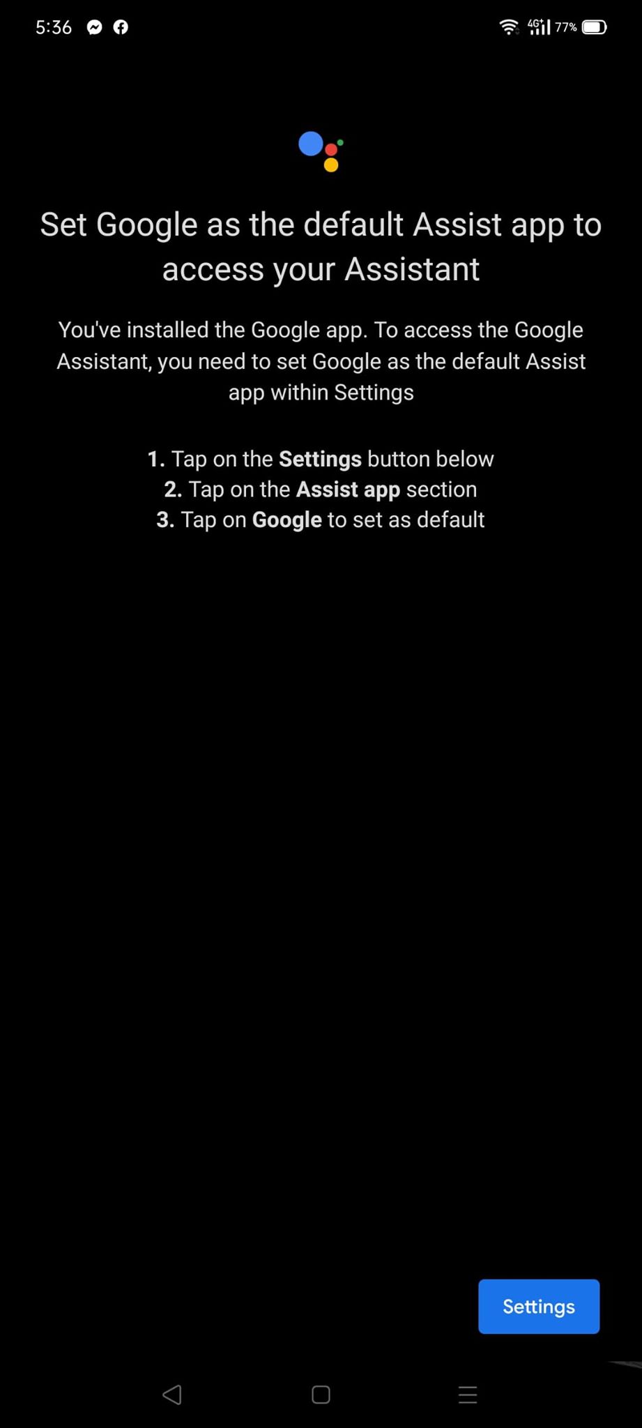 How do I set up Google Assistant as default assist app in my Realme X2
