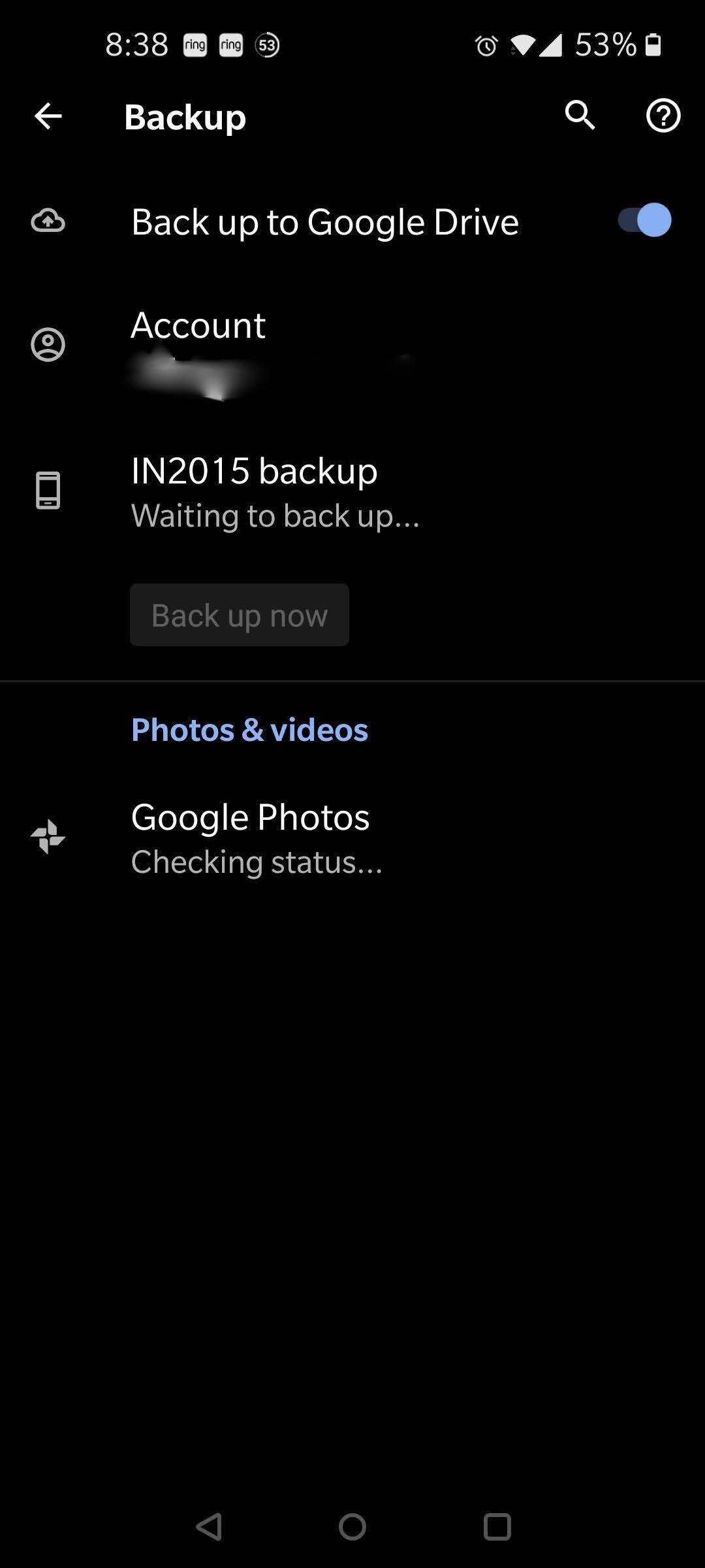 videos not backing up to google photos