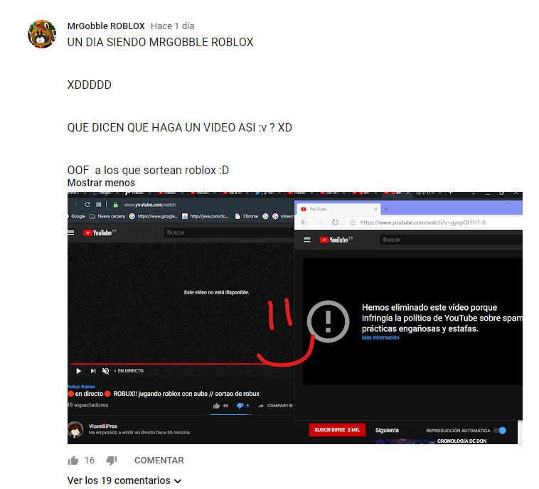 Hay Una Persona Que Utiliza Multicuentas Para Tirar Directos Youtube Community - esta pagina te da robux por responnder preguntas robux for