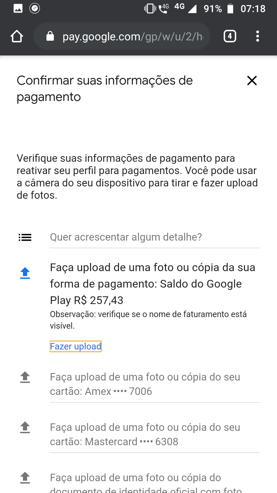 O  fica pedindo atualização mas quando abro o google play