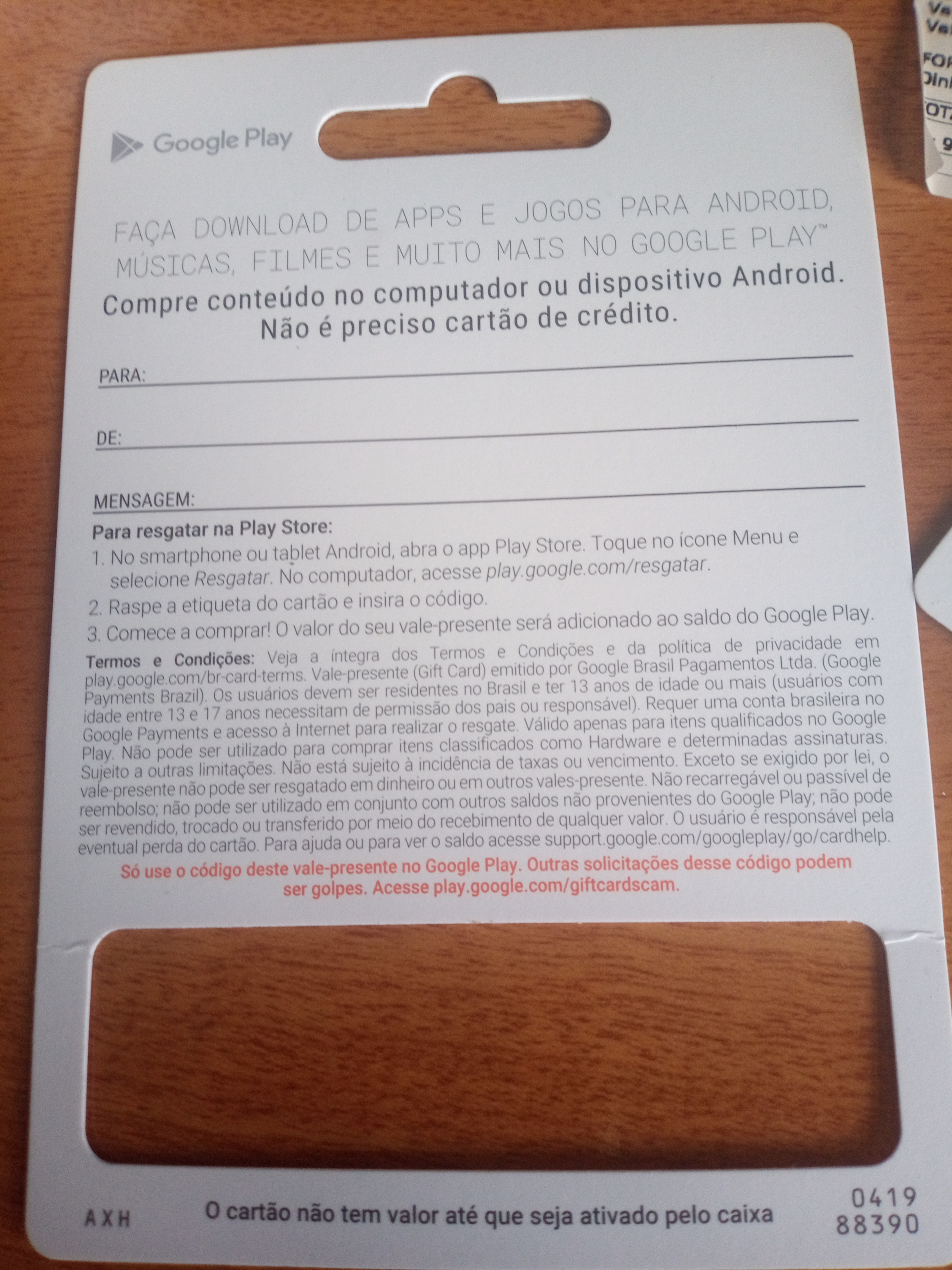 A compra foi cancelada e o crédito foi descontado no cartão - Comunidade Google  Play