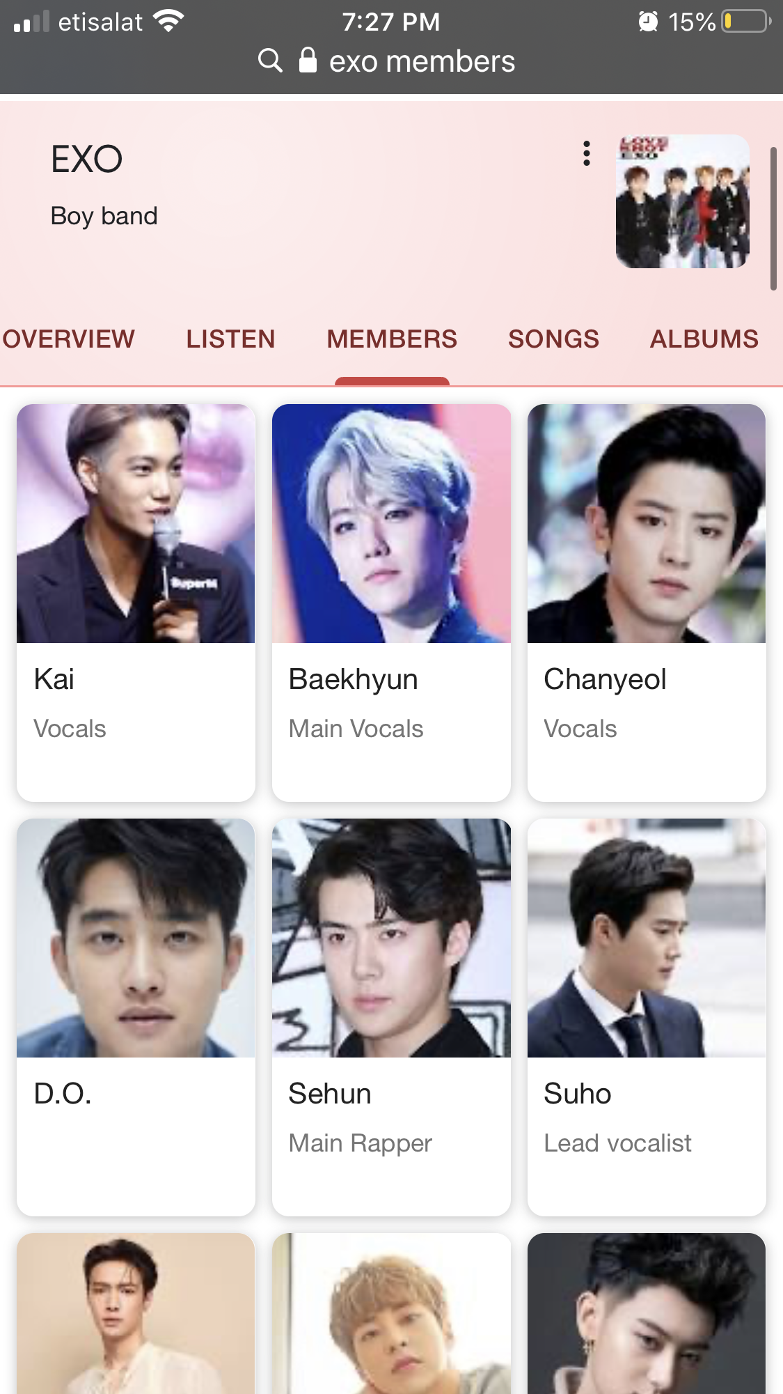 Please Get Member Chen From Exo On The List Of Members Again It Shows On The Google Search Google Search Community