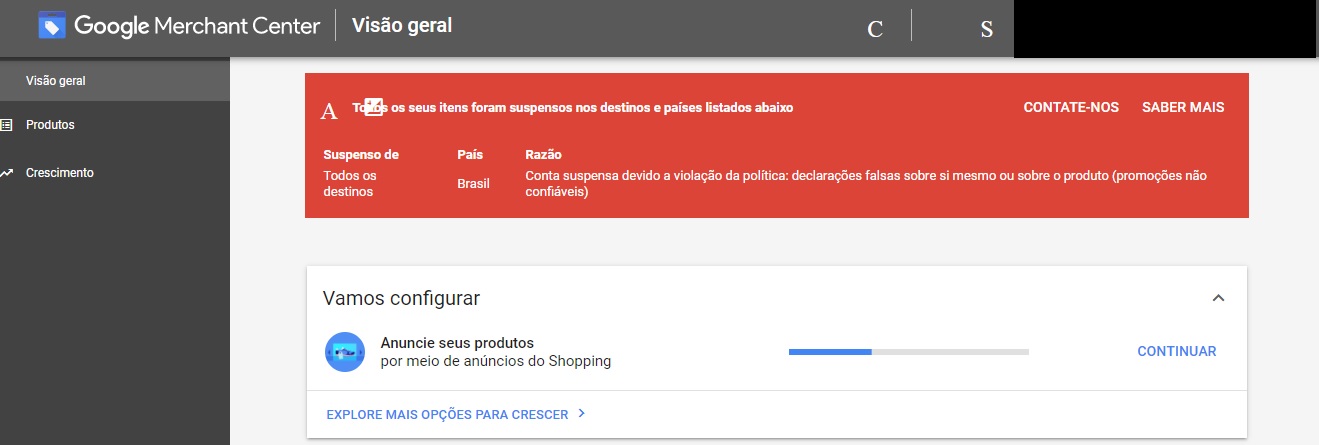 Conta Suspensa do Merchant Center - Comunidade Google Ads