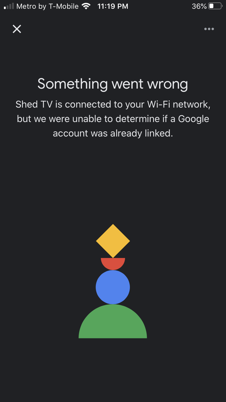 google home something went wrong wifi