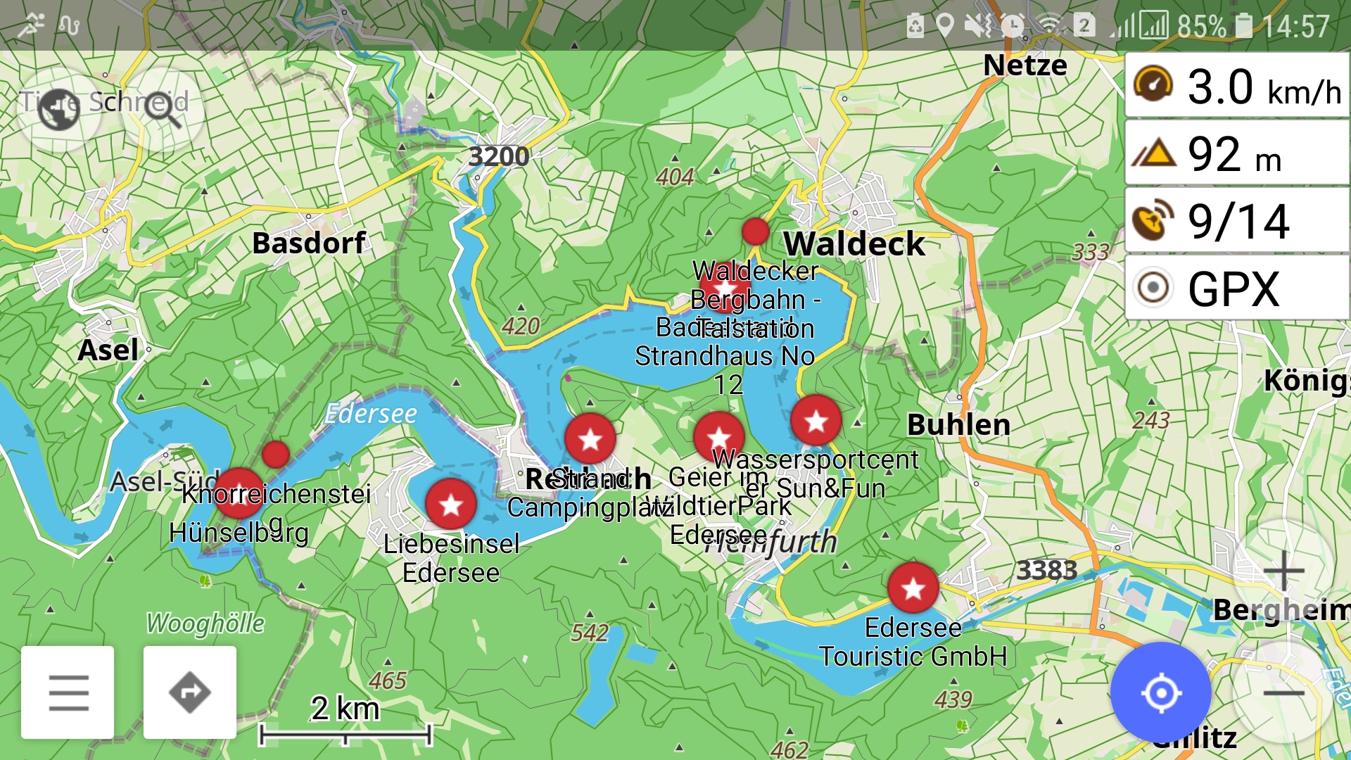 My Maps - Meine Orte - Karte drucken und dabei die Namen der POI neben