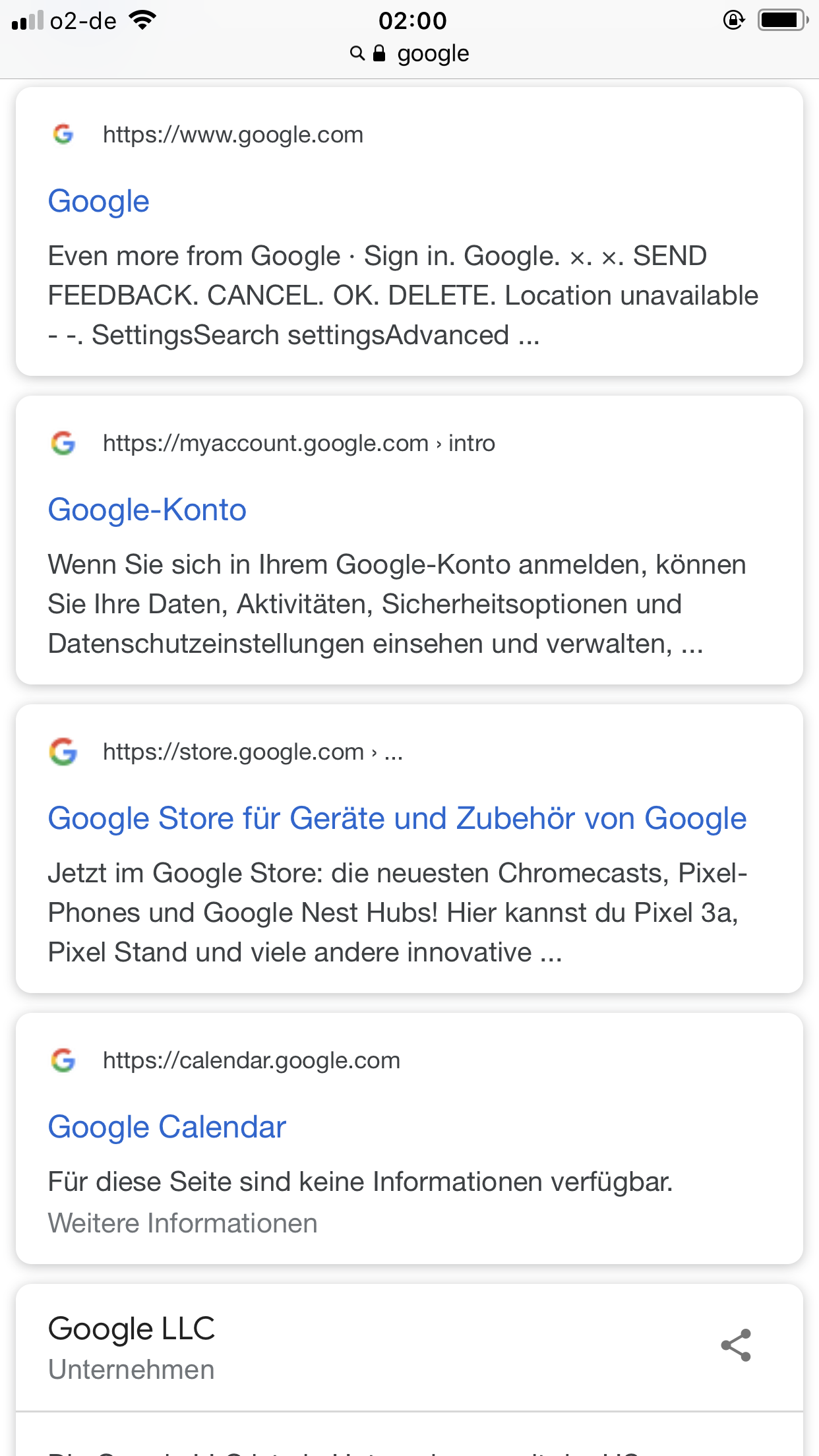 Google-Ergebnis für