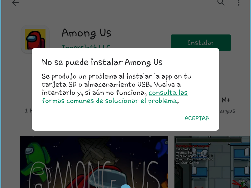 NO PUEDO INSTALAR AMONG US me pone que no se puede instalar - Comunidad de Google  Play