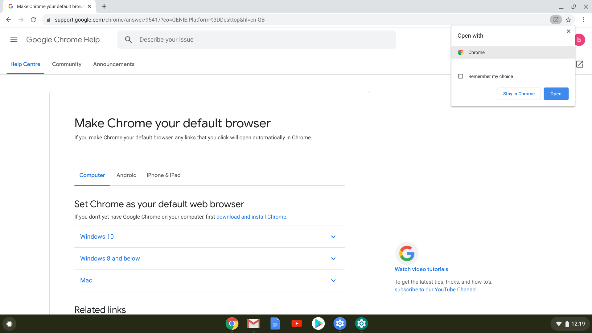 Chrome asking to open with Chrome Google Chrome Community