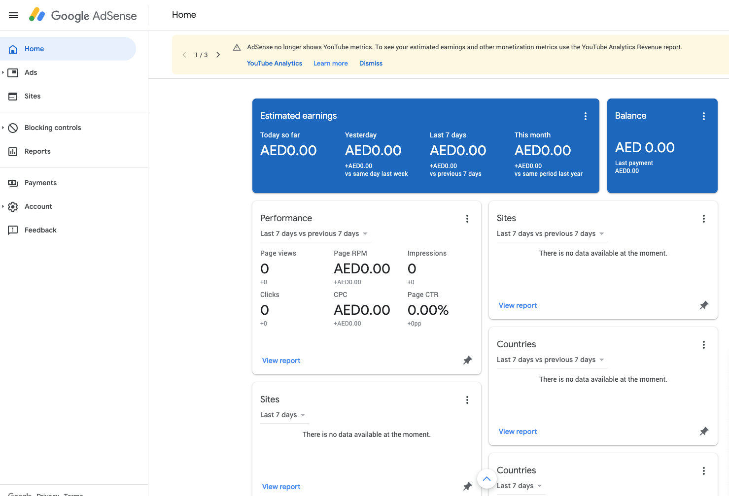 How to see the youtube analytics in the dashboard of adsense - Google  AdSense Community