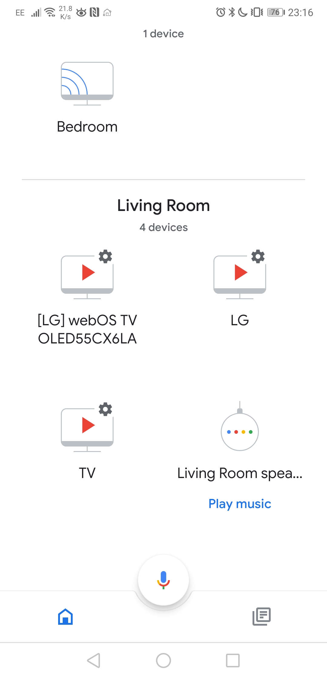 connect to google home app