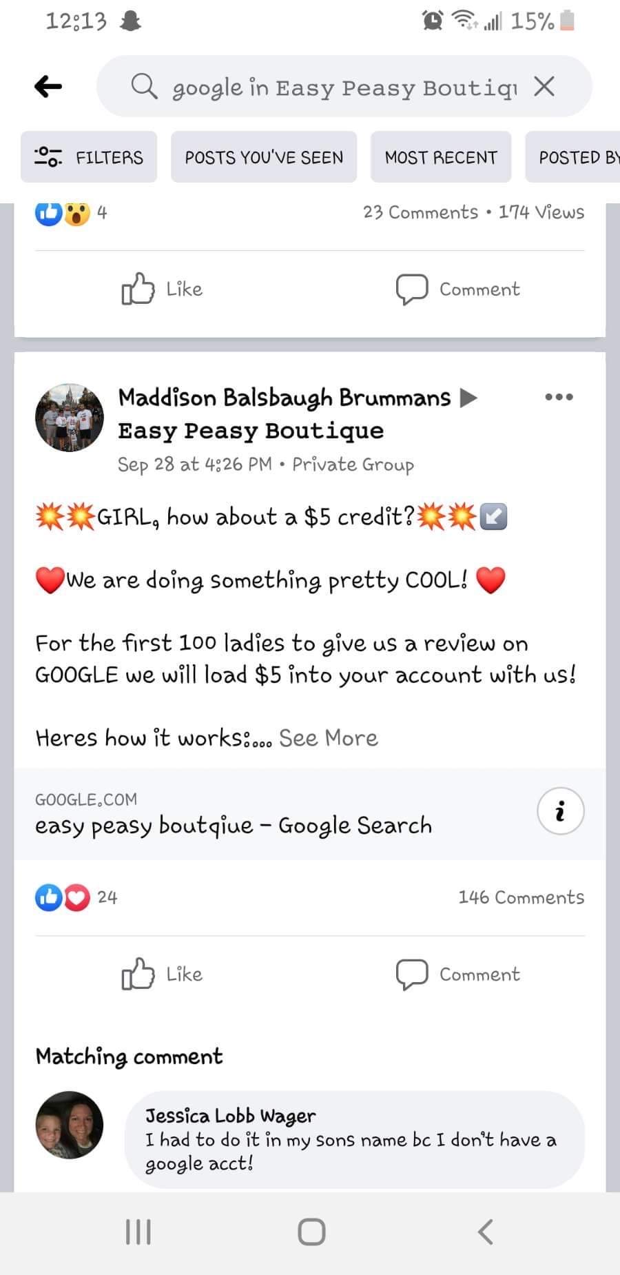 Easy Peasy Boutique in Grand Blanc MI is offering to pay their