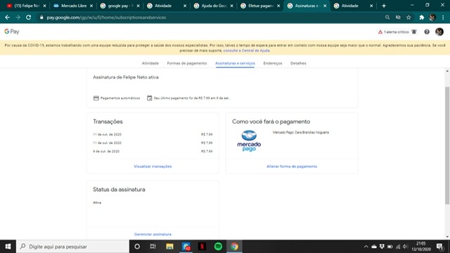 Fui cobrada por uma compra que foi recusada pelo Google