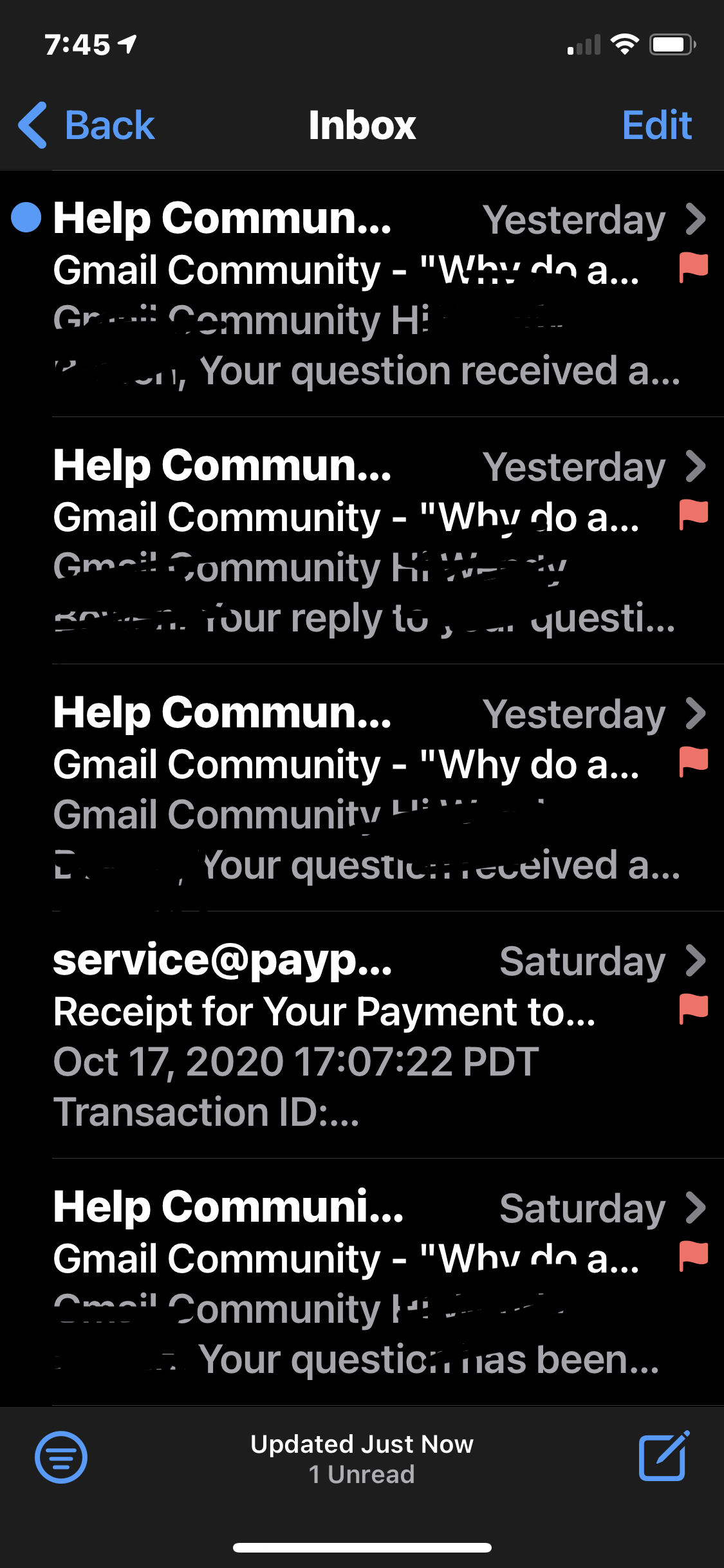 What is the red flag next to my email?