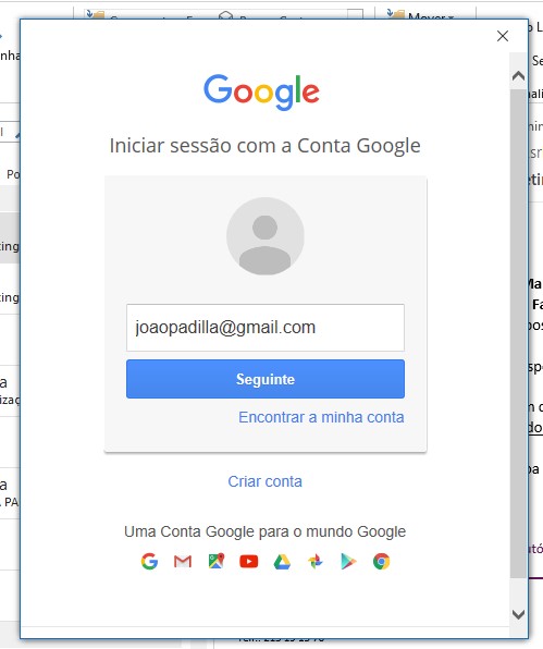 perambular Contra a vontade pêssego gmail entrar nova conta