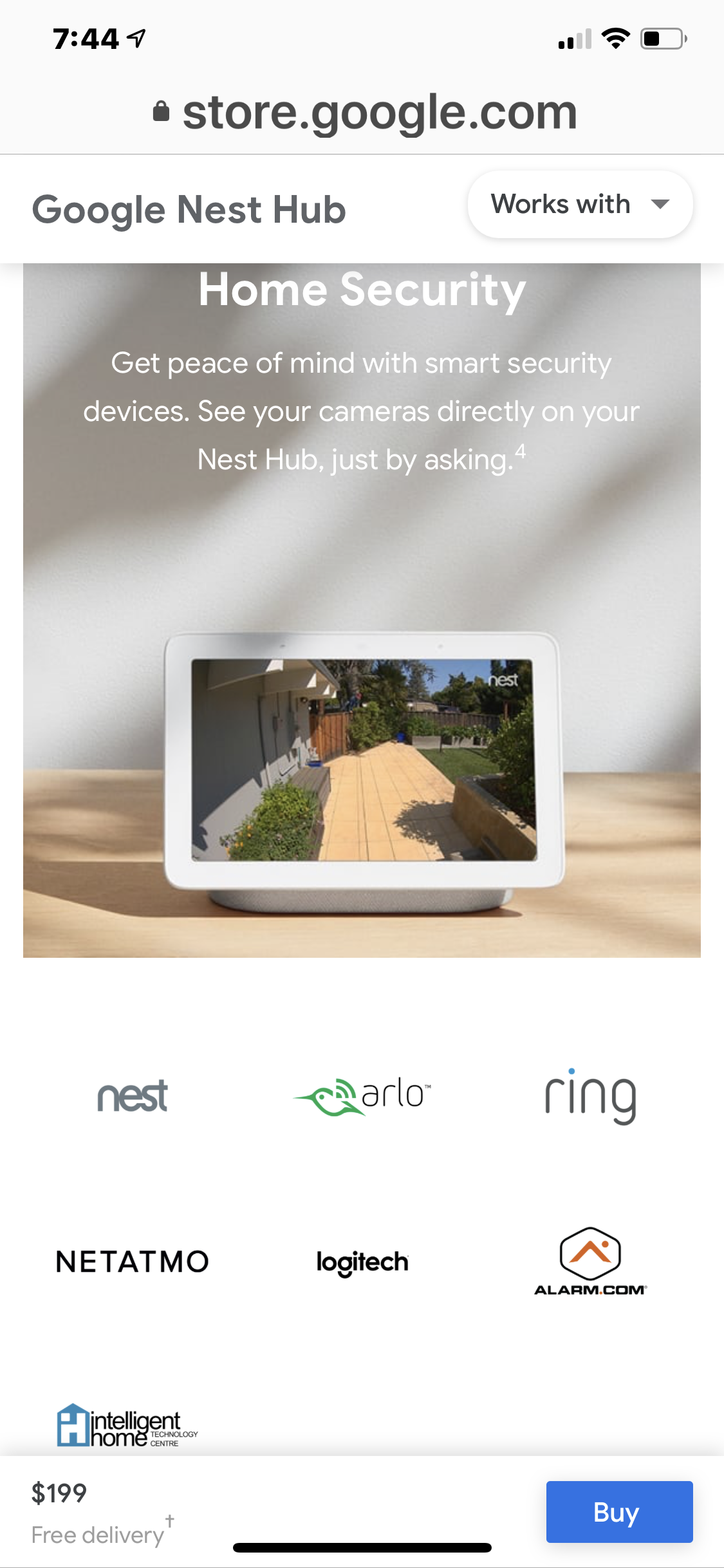 google home hub ring camera