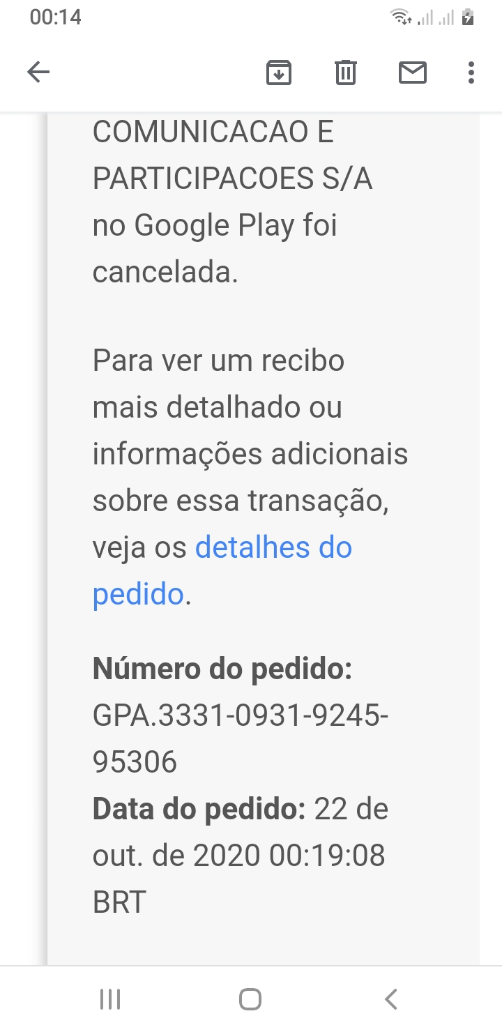 Cancelei uma assinatura e continuam mandando e-mail de recibo, tento  cancelar mas não encontro onde - Comunidade Google Play