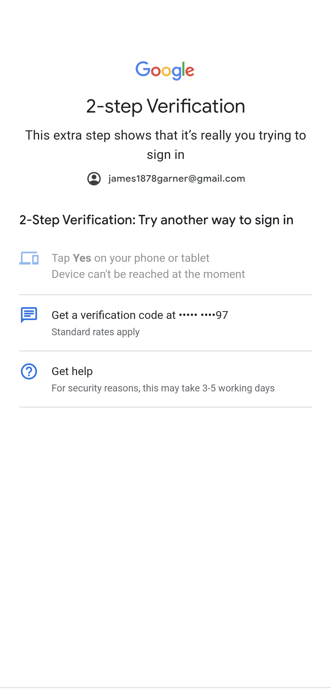 Can T Sign Into Google Account 2 Step Verification Phone Number Is Deactivated Google Account Community