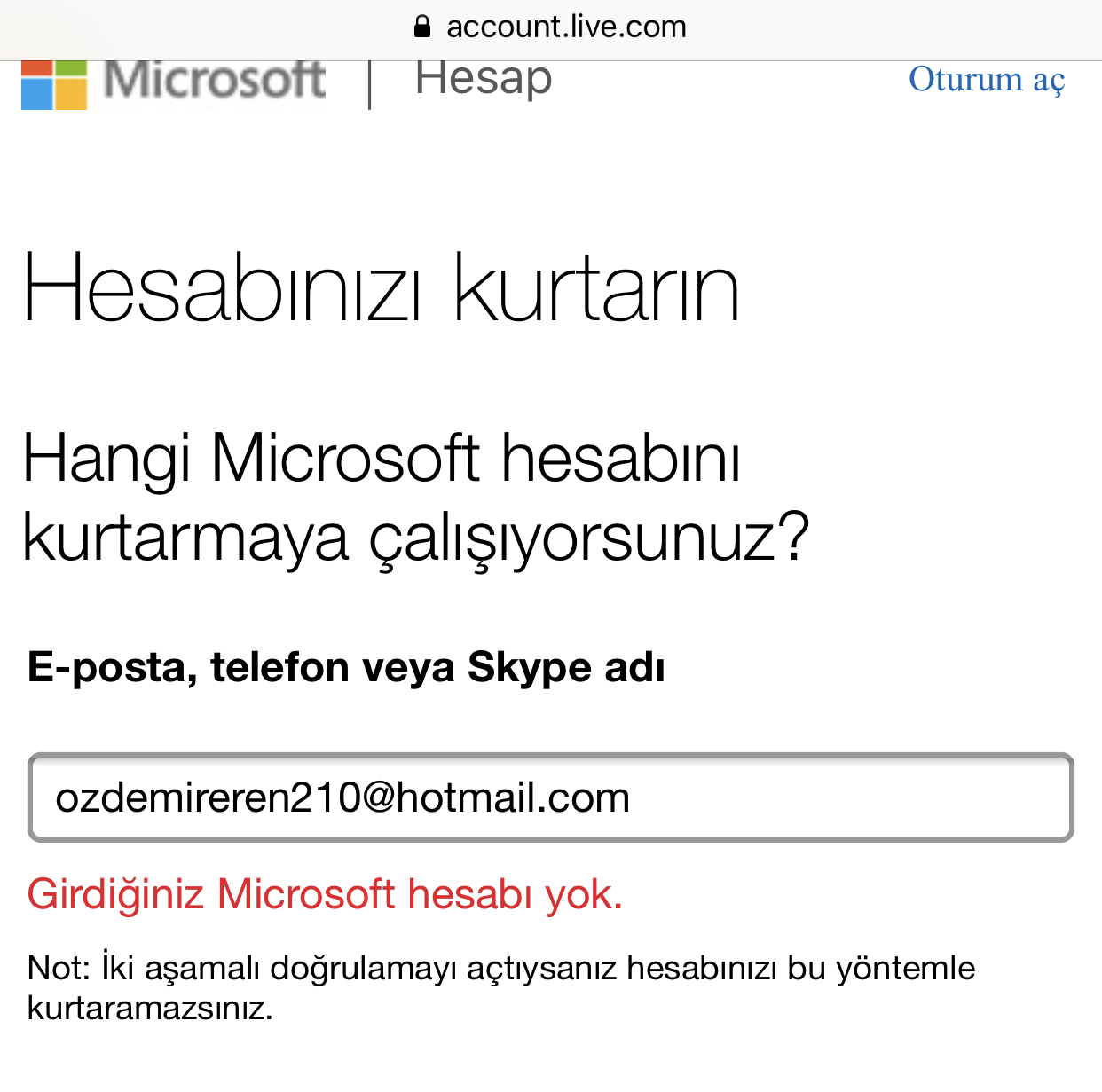 Hotmail oturum aç