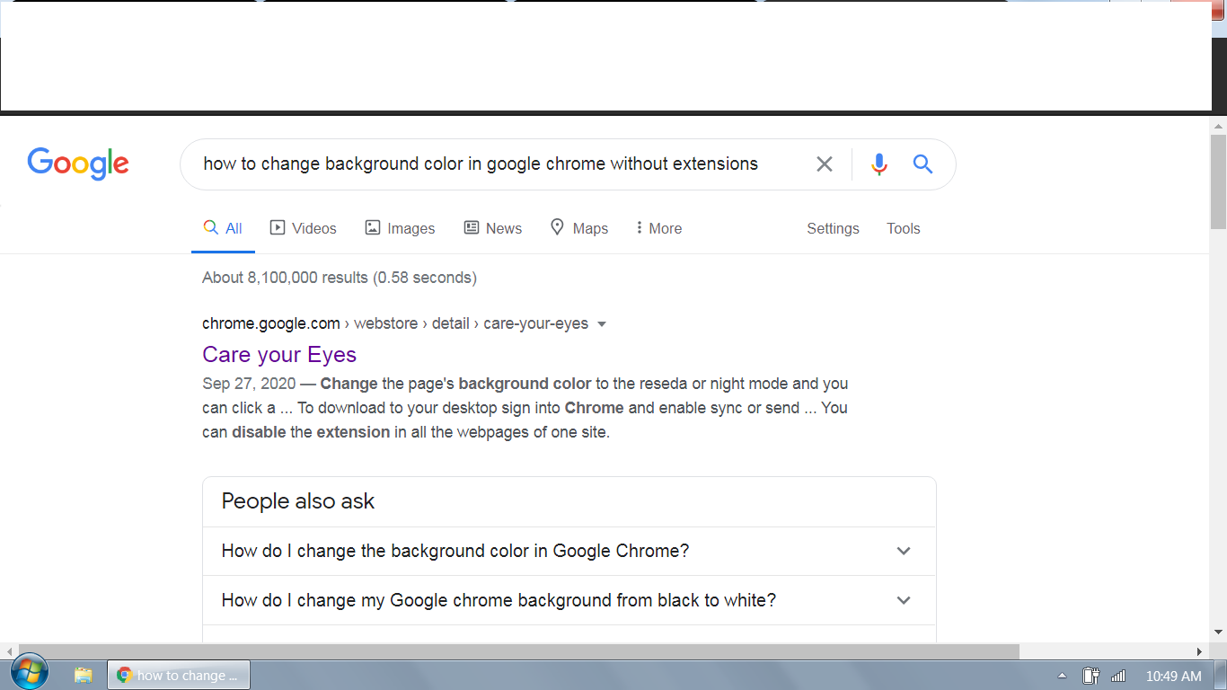 Issues changing white background from webpages/setting - Google Chrome  Community